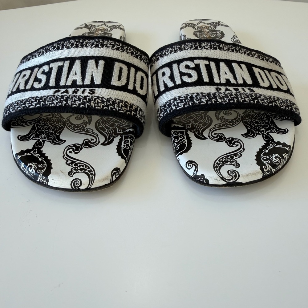 Dior Monochrome Patterned Slides - image 2